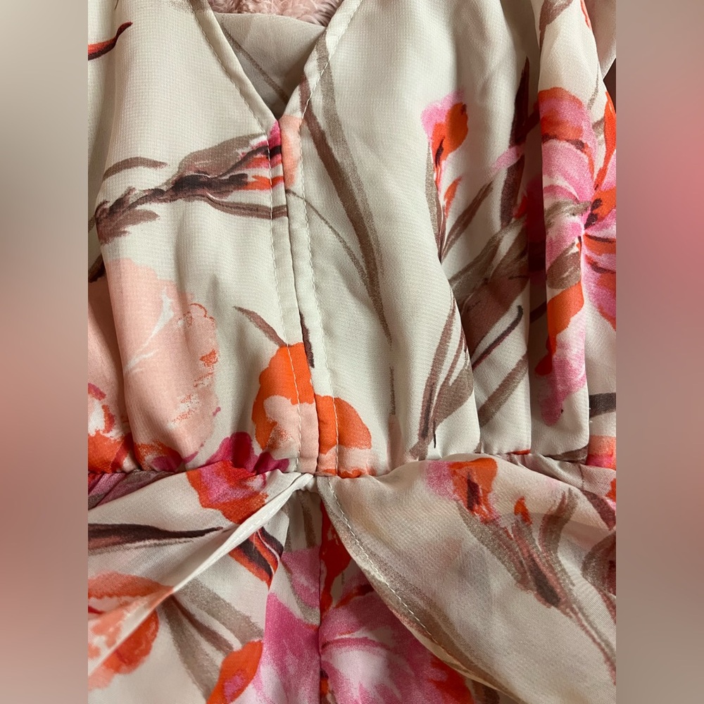 🌺 Flowing Floral Halter Maxi Dress w. Deep V Neck | Med | GUC | Festival Wear ☀️ - Picture 6 of 16